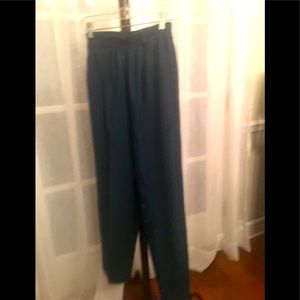 Teal & Black Tweed Wool Pants.